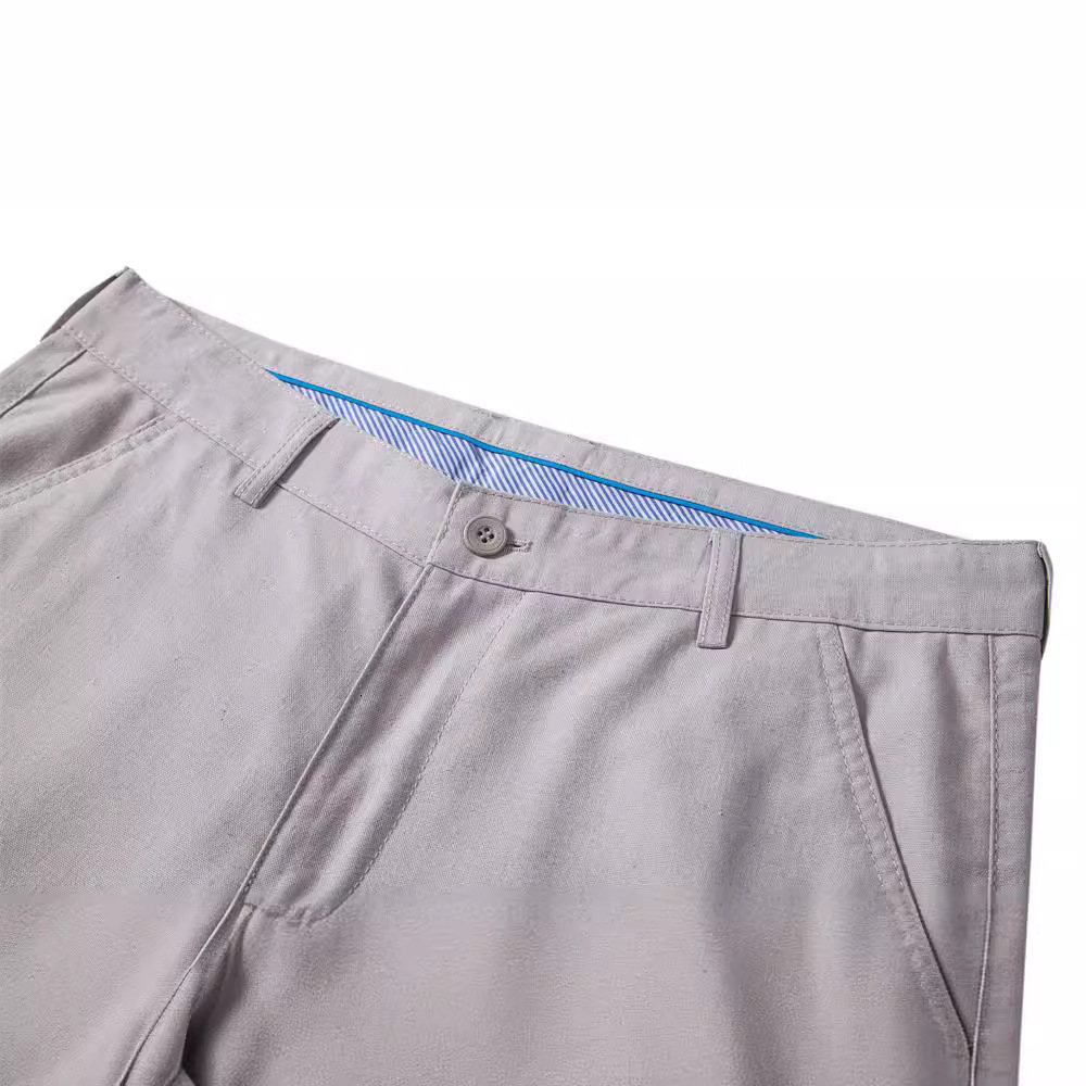 Autumn New Cotton And Linen Casual Breathable Straight Tube Youth Solid Color Versatile Men's Pants