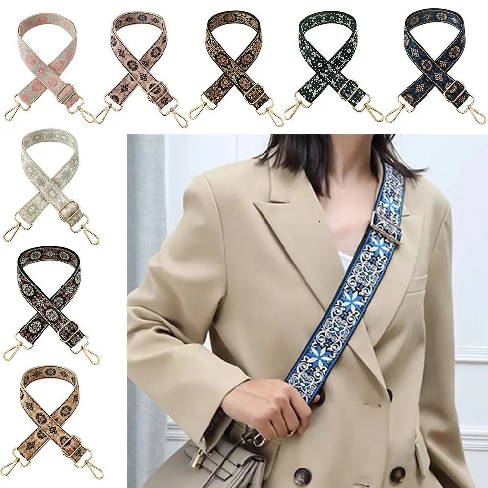 Wide Bag Strap Colorful Jacquard Nylon Replacement 3cm Handbag Belt 250311