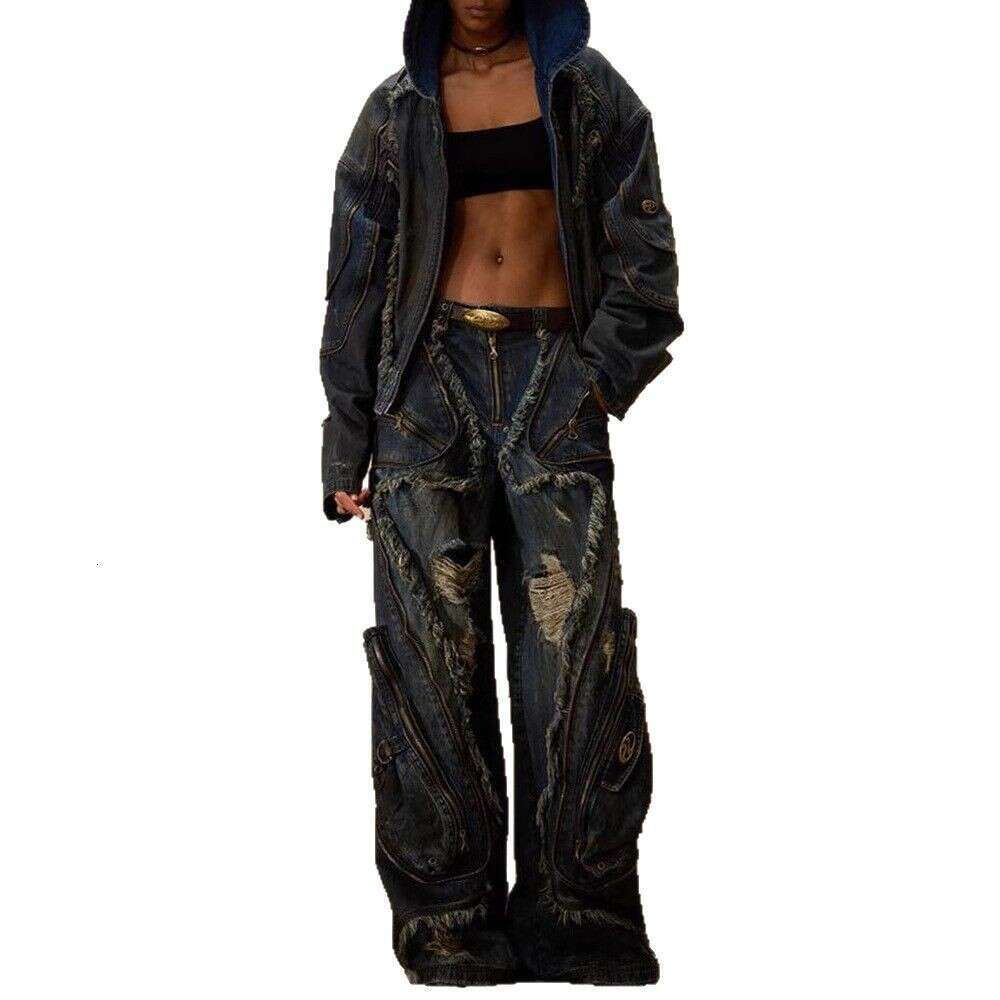 Y2k American Washed Heavy-Duty For Couples, Vintage Street Style Ins Jeans
