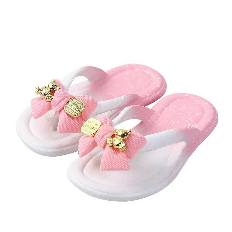Anti slip summer flip flops for childrens shoes girls sandals flat bottomed flip flops beach cartoon dolls candy colorsT250311