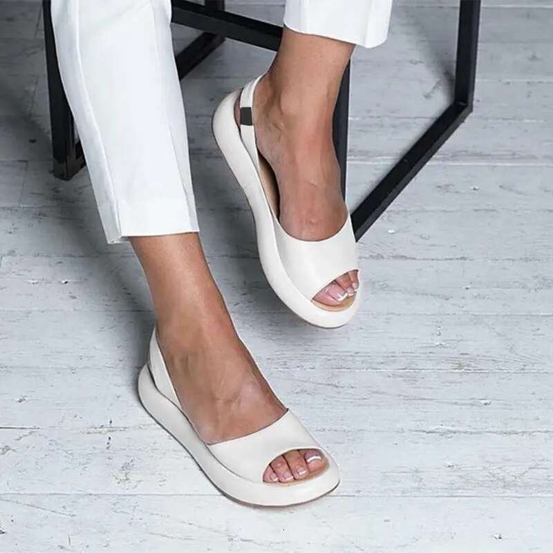 PVC Women 2025 Leather Summer Fashionable Open Toes Platform Chaussure Femme Sexy Ladies Sandals Shoes