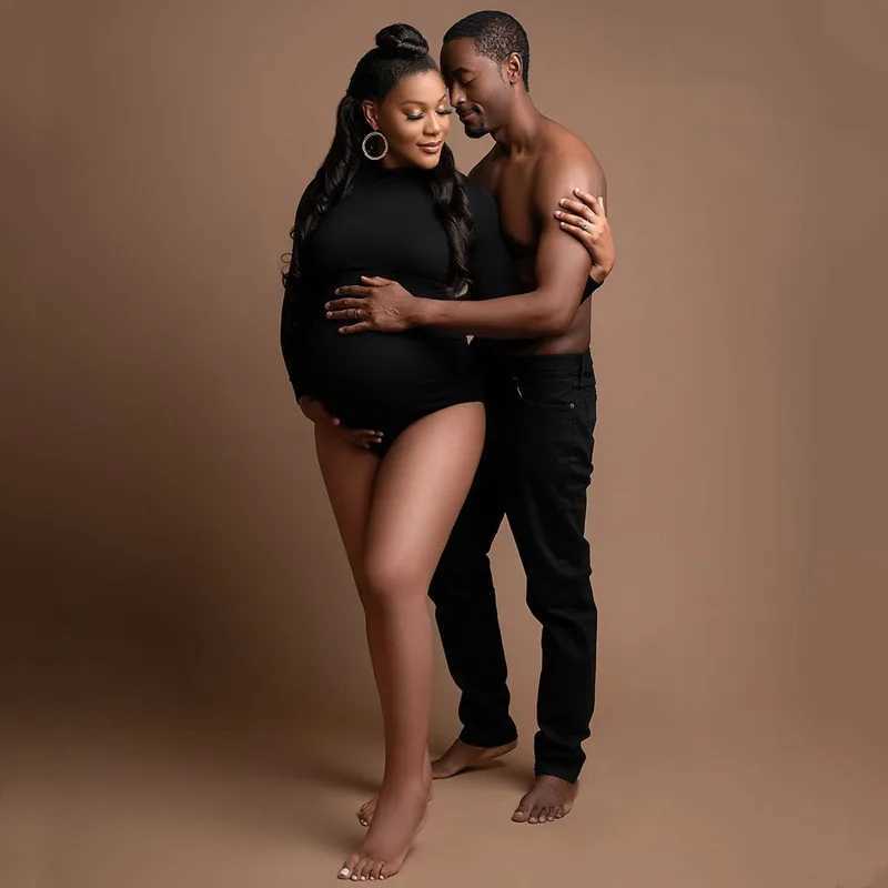 Snake Print Stretchy Maternity Photography Bodysuits High Neck Full Sleeve Pregnancy Bodysuit For Photo Shoot X250224