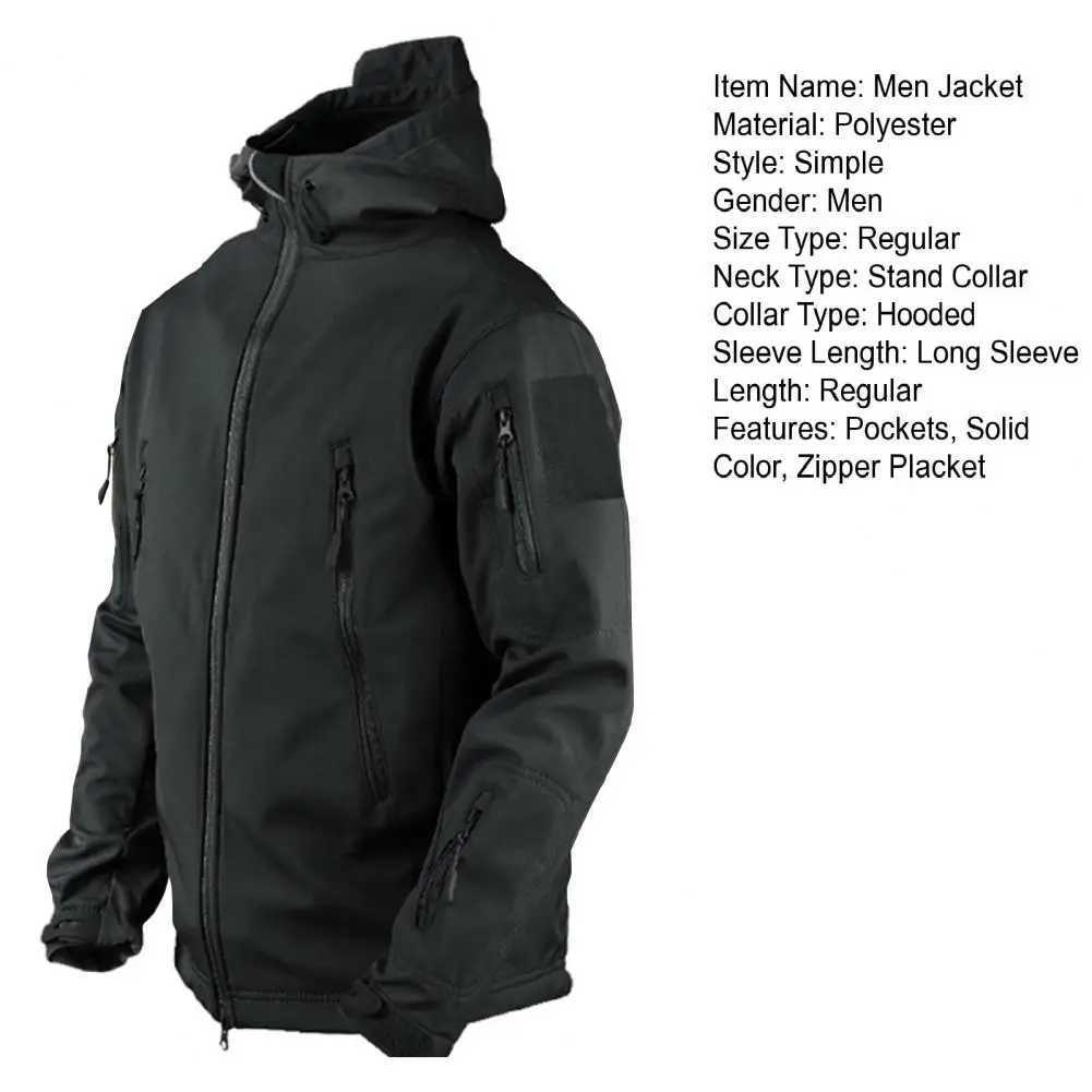 Men Spring Military Winter Thermal Coat Jacket Outdoors Sports Hooded Coat Military Softshell Hiking Outdoor JackeT250311