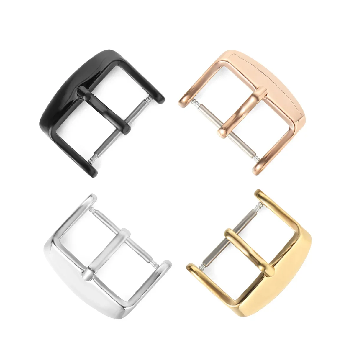 Stainless Steel Pin Clasp Watch Bands - Adjustable Fit for 18/20/22mm Wristwatches