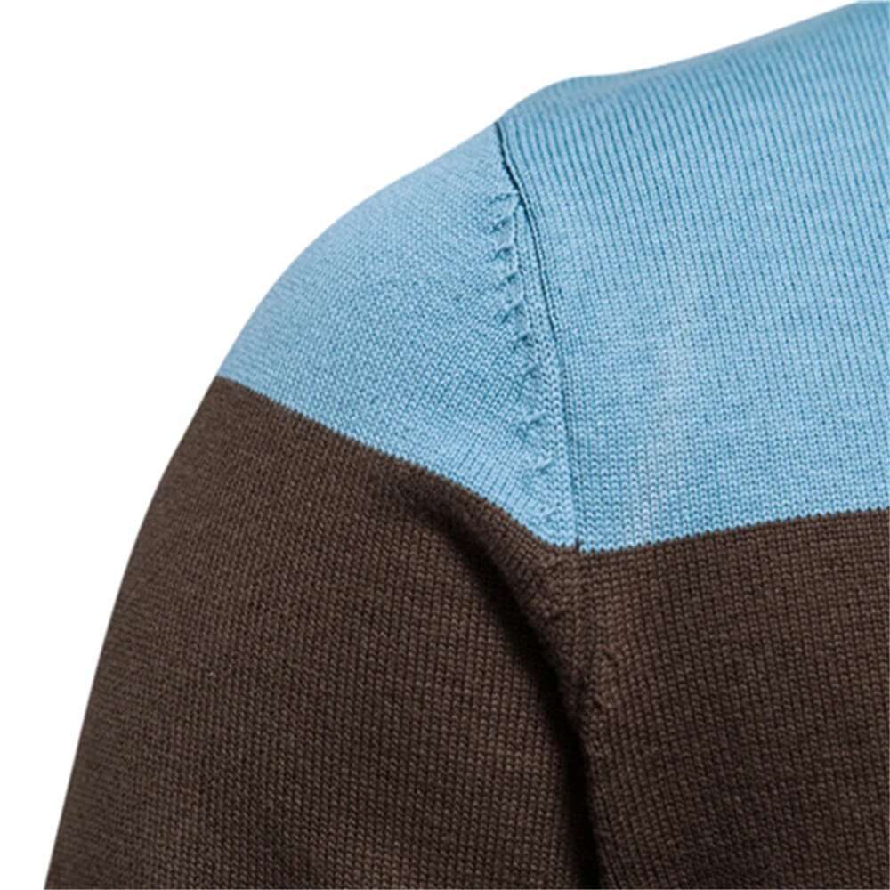 New Autumn And Winter 100% Cotton Mens Zipper Cardigan Casual Patchwork Fashion Youth Knitted Sweaters For Men