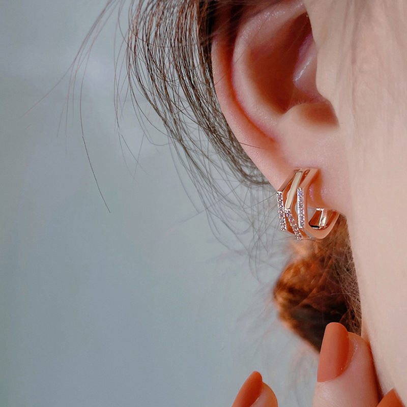 2025 Handmade Elegant Clip Earrings Women Fashion Jewelry 925 Sterling Silver Rose Gold Fill Pave White 5A Cubic Zircon CZ Diamond Party Lady Earring 