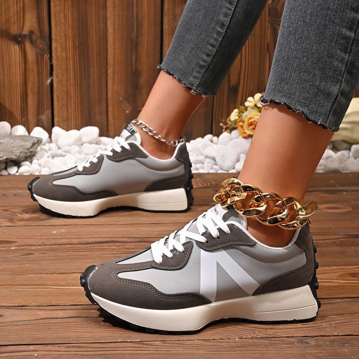 Women Sneakers 2025 New Casual Versatile Thick-soled Running Sneakers Women Fashionable High-quality Luxury Lace-up Shoes Women M250311