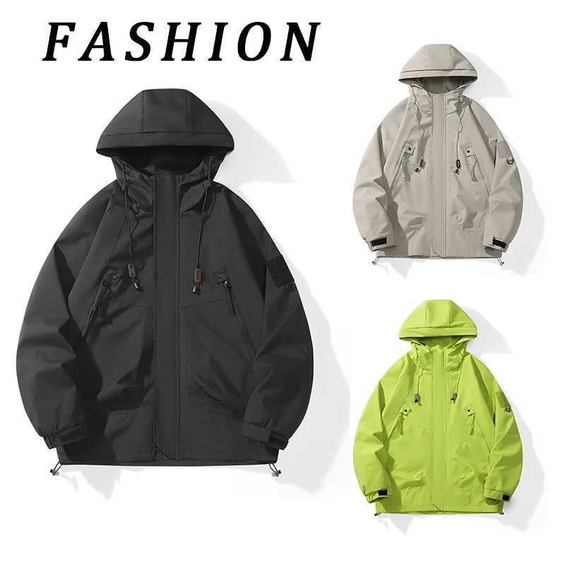 Mens Hiking Jackets Waterproof Women Windproof Windbreaker Camping Climbing Outdoor Running Trekking Coat Loose Hooded JacketT250311