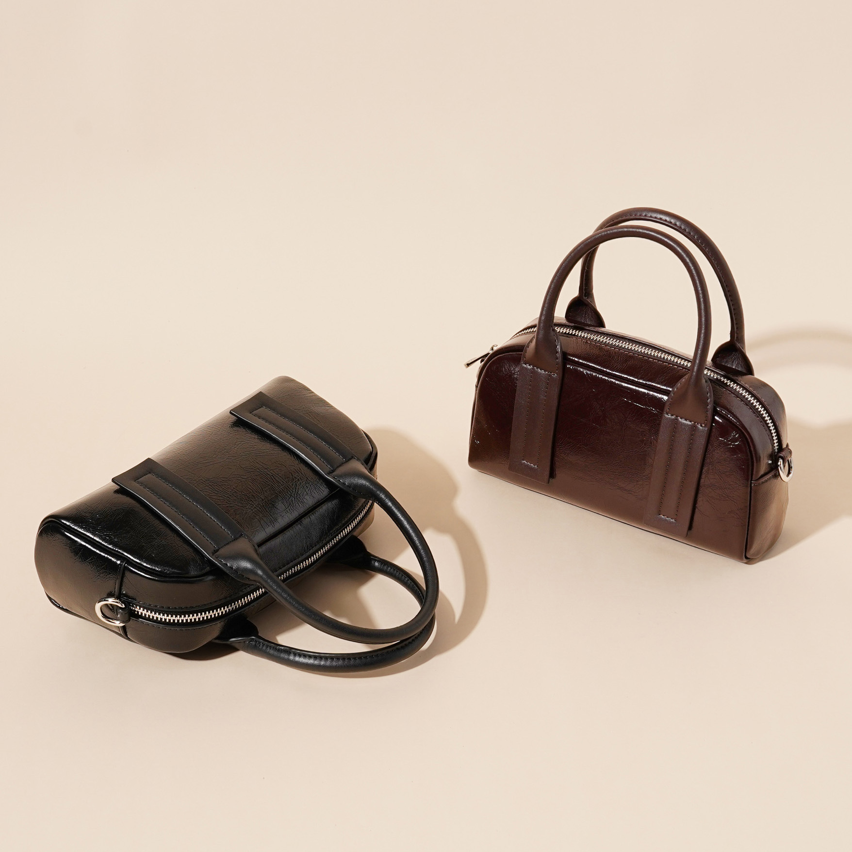 Top Layer Cowhide Niche New Design Boston Pillowcase Fashionable Single Shoulder Crossbody Handbag