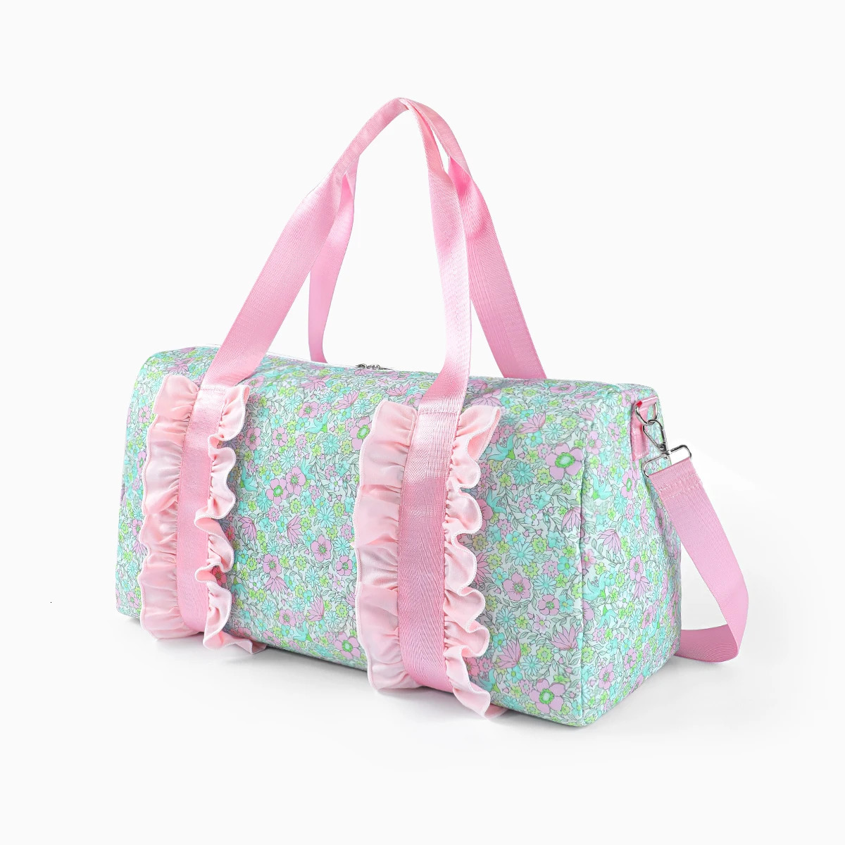 Floral Print Weekend Bag Lightweight CarryOn for Airplane Travel Customizable Medium Overnight 250311