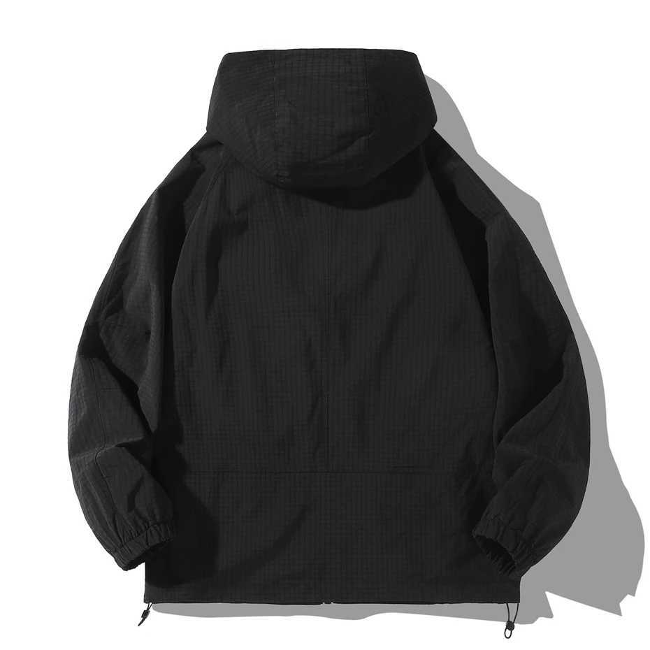 Black Waterproof Windbreak Cargo Jackets Plus Size 12XL Fashion Casual Solid Color Jackets Big Size 12XL Coats MaleT250311