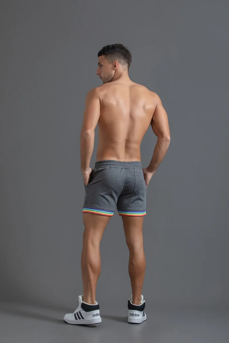 Summer Cotton Sports Casual Shorts Mens Three-quarter Pants Plus Size Casual Mens Drawstring Pants Rainbow Print 250310