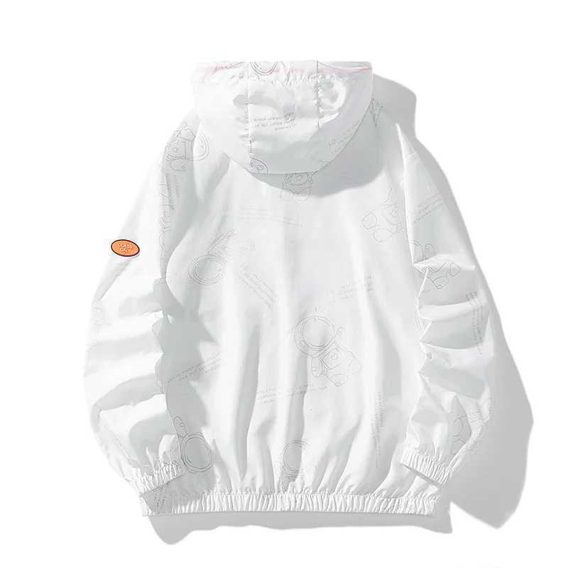 Mens summer trendy version thin ice silk color matching thin breathable UV resistant and sun proof clothing mens jacket oT250311