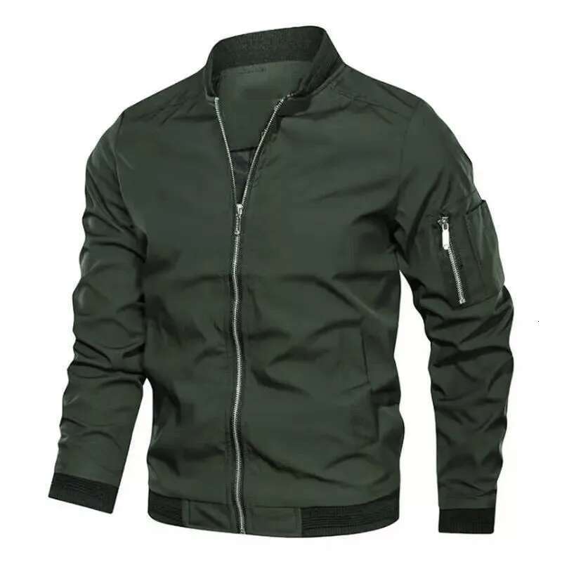 Fall Winter Quality New Fashion Young Men's Jackets Baseball Clothing Bomber Jacket Basic Style Solid Color Coat