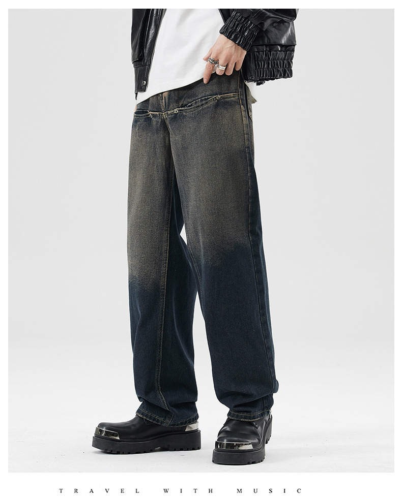 Spring And Summer Nostalgia American High Street Jeans Men s Fashion Designer Brand Loose Straight Tube Personalized High quality Light Luxury Casual 