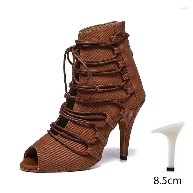 Women Sandals Sexy Stilettos Women's Latin Dance Shoes Salsa Dancing Girls Ankle Boots Ballroom High Heels