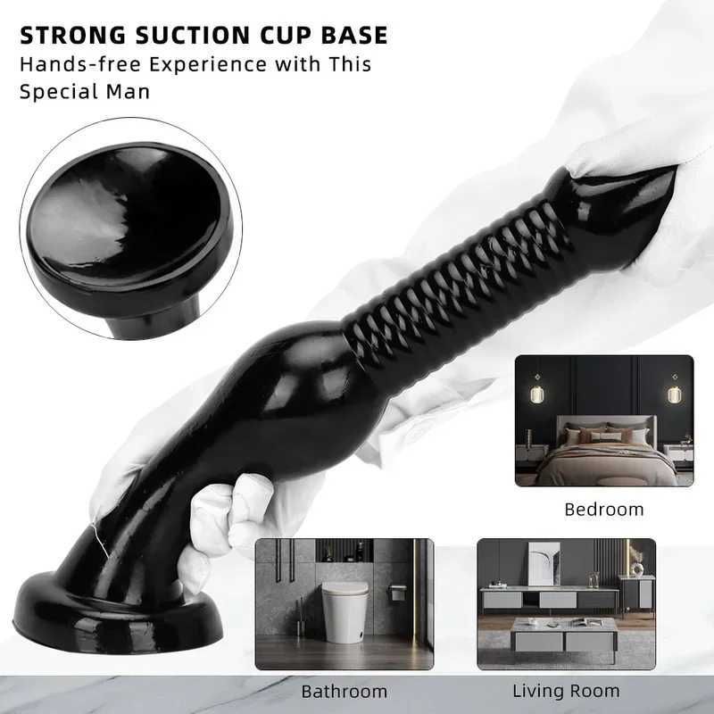 Huge Black Plug Monster Vagina Expander Soft Anal for Gay Men with Suction Cup Big 18+ Adult Sex ToysXJ250311