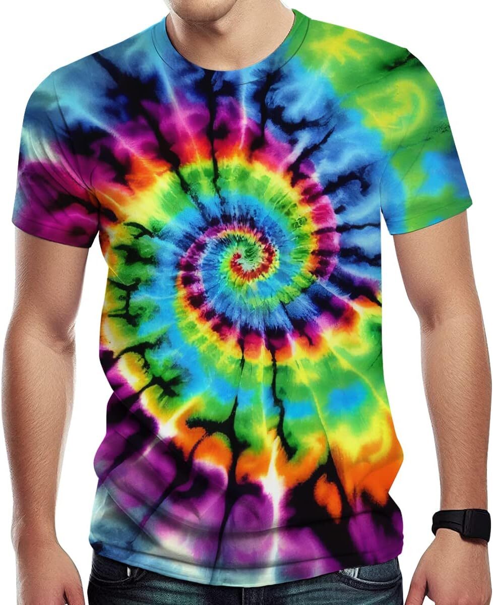 Mens T shirt Casual Tiger Graphic T-Shirt for Men Novelty Animal Pattern Short Sleeve Shirts, Small tee Casual tops summer clothes Colored thread