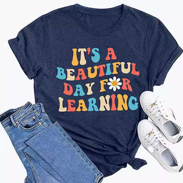 New it is Beautiful Day printed women's t-shirt with versatile temperament for 2025, new trendy clothing ins