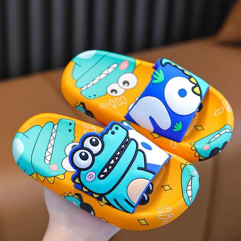 Cartoon Dinosaur Children Slippers Boy Girls Casual Shoes Flat Beach Water Shoes Indoor Soft Kids Cute Flip Flops for Boy GirlT250312