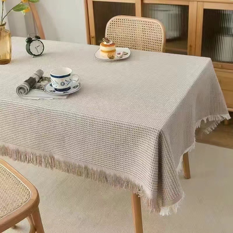 White Premium Coffee Table Round Table Tablecloth Bedside Table Book Tablecloth