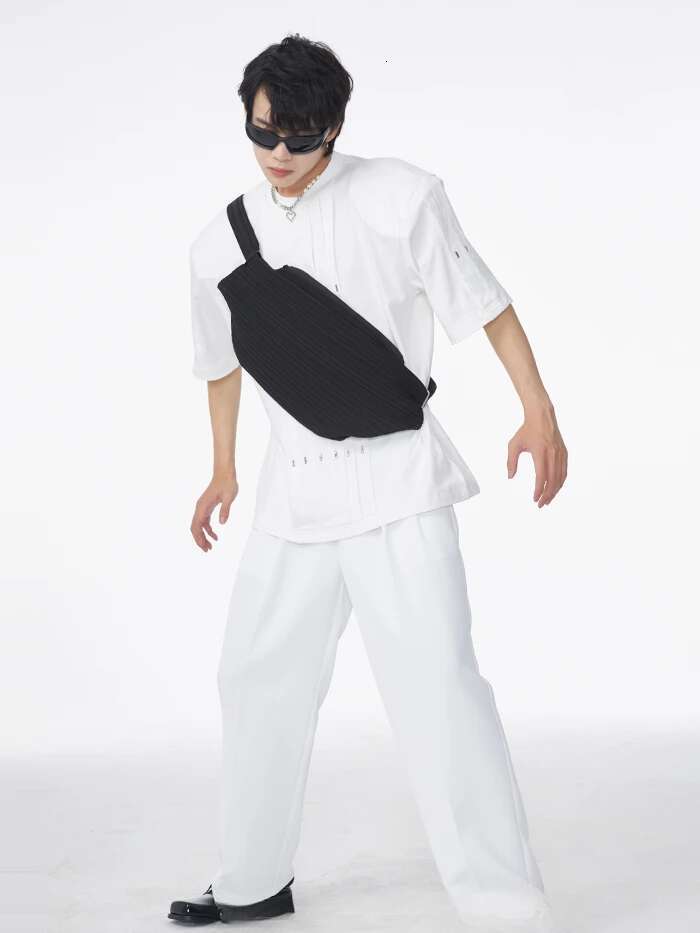 YUDX Fashionable Series House Irregular Men's Shoulder Crossbody Light Pleated Simple Dumpg Men Bag
