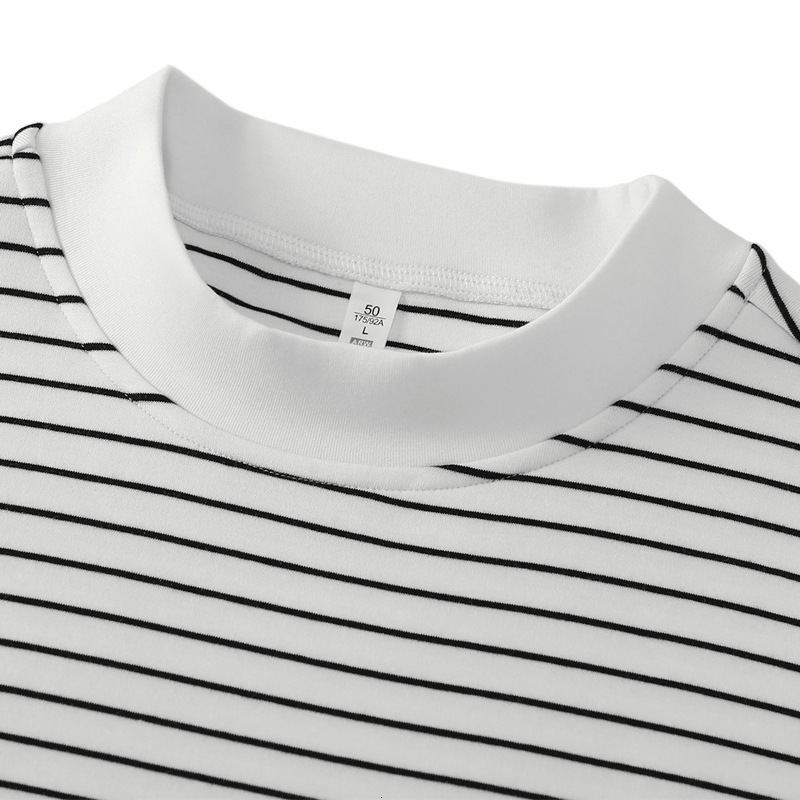 polo Striped long sleeved T-shirt business leisure Korean version autumn and winter interior matching base shirt for youth men's top