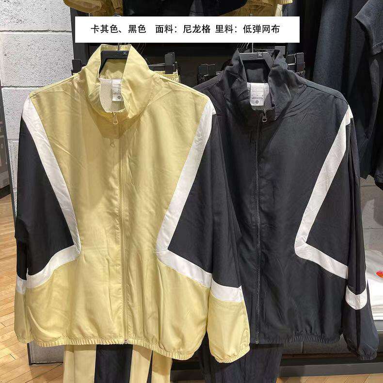 European and American trendy brand splicing color blocked half chest zipper windbreaker embroidery 1.1