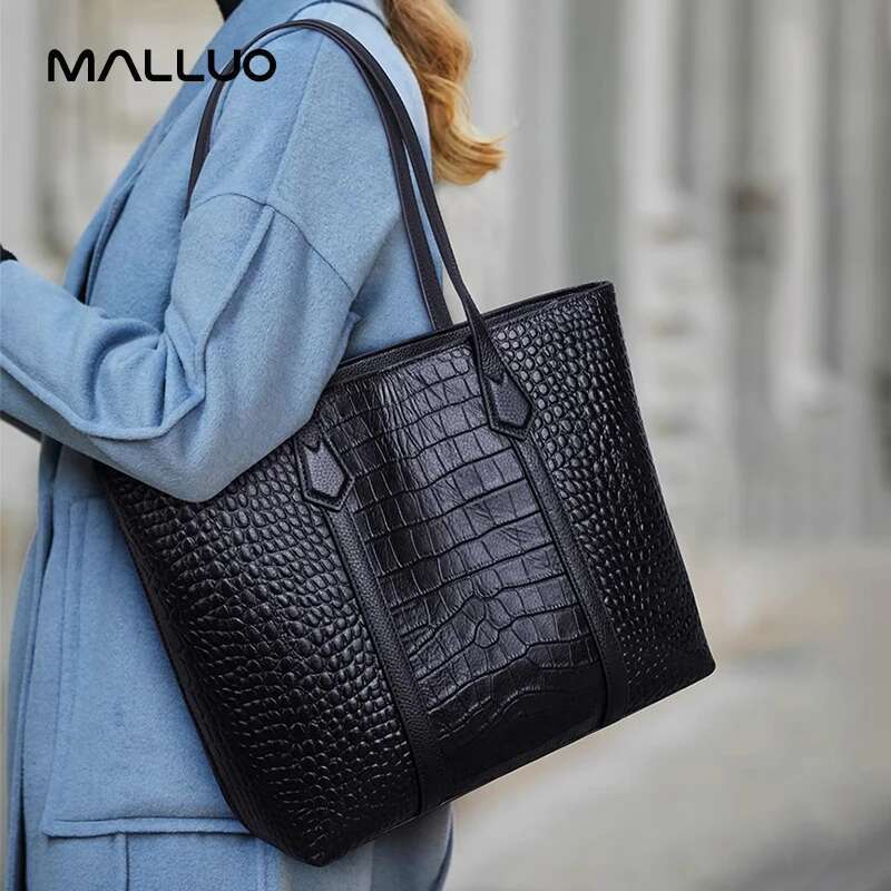 Cowhide Genuine Leather Shoulder Bag For Women Retro Large Capacity Commuting Bags Female Designer Handbag For Ladies New