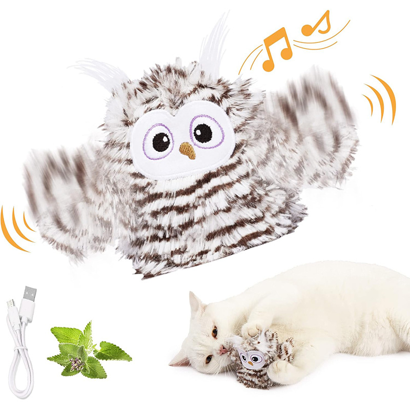 Potaroma Cat Toys Flapping Bird (DON'T FLY), Lifelike Chirping Cat Kicker (DON'T FLY), Rechargeable Touch Activated Interactive Kitten Toy