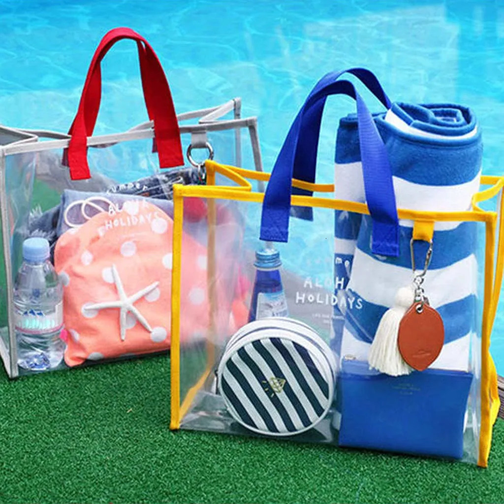 Shoulder Bags For Women Medium Size Summer Transparent Pvc Swimming Bag Outdoor Travel Beach Handbag Bolso Mujer R250311