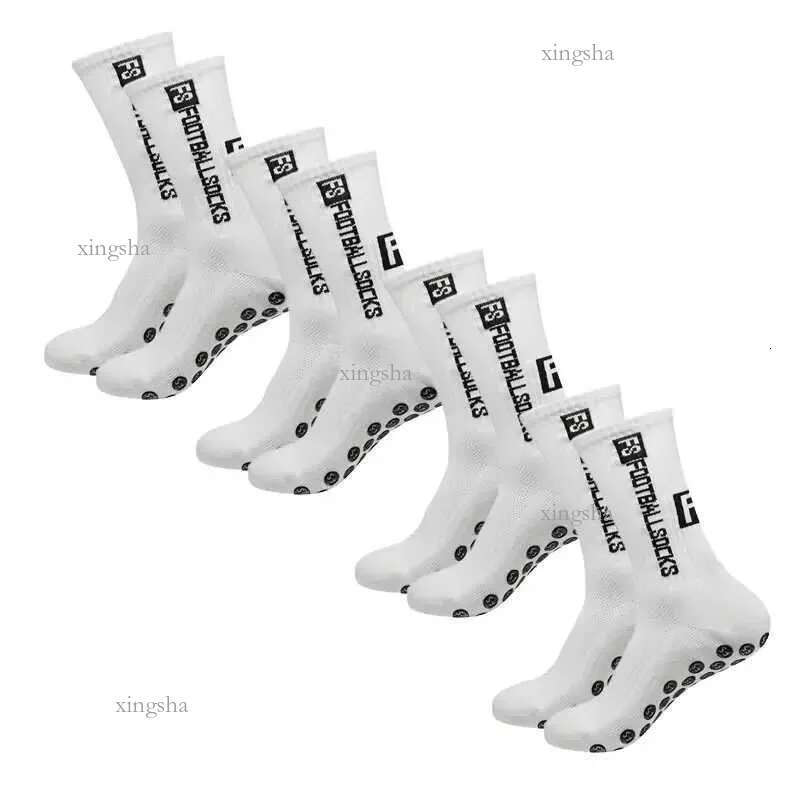 Men's Socks 4 Pairs Soccer Socks Sports Grip Socks Anti-Slip Basketball Socks Spot Rubber Anti-Slip Cotton Soccer Socks Y240830