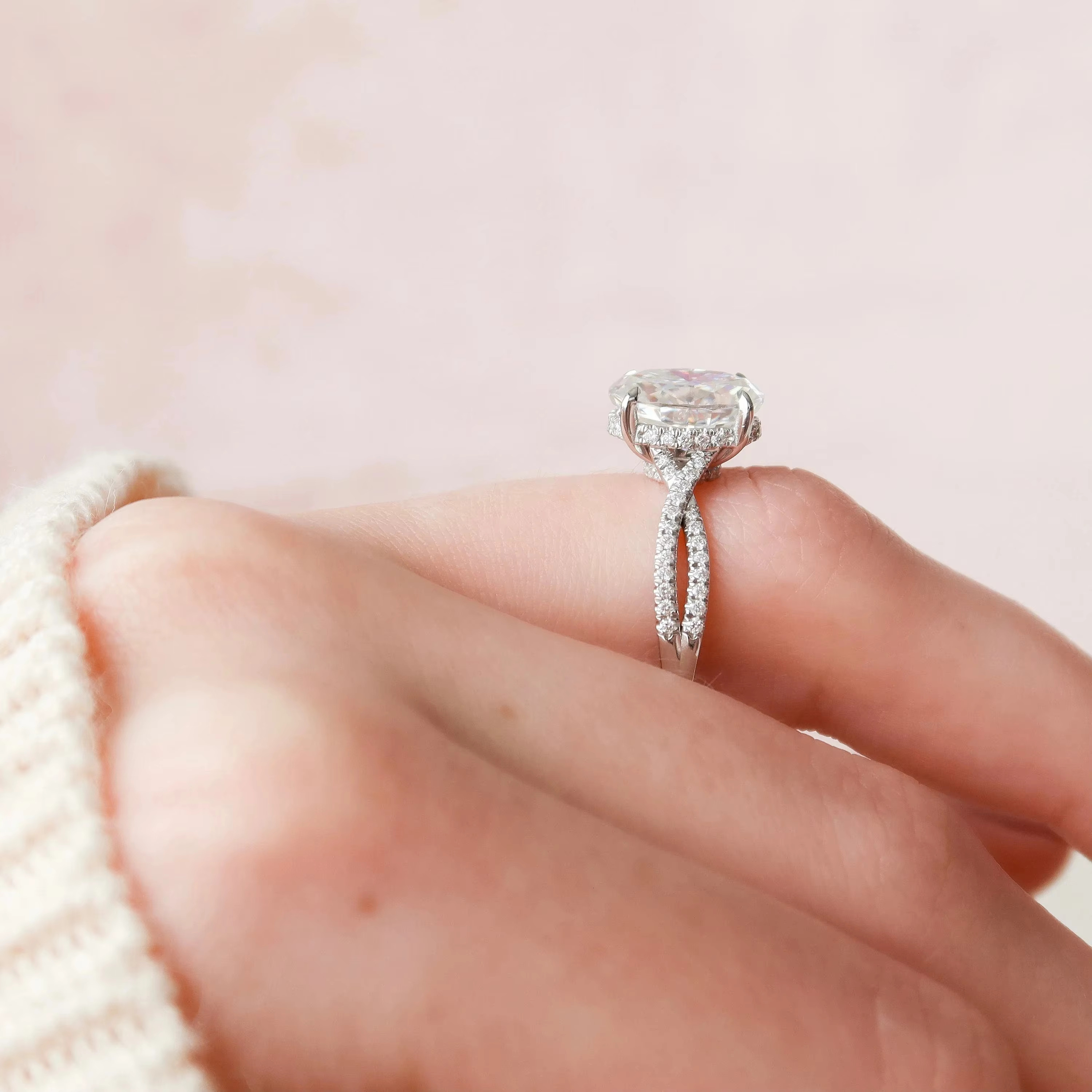 3 Ct Oval Cut Moissanite Engagement Ring Elegant and Durable Jewelry