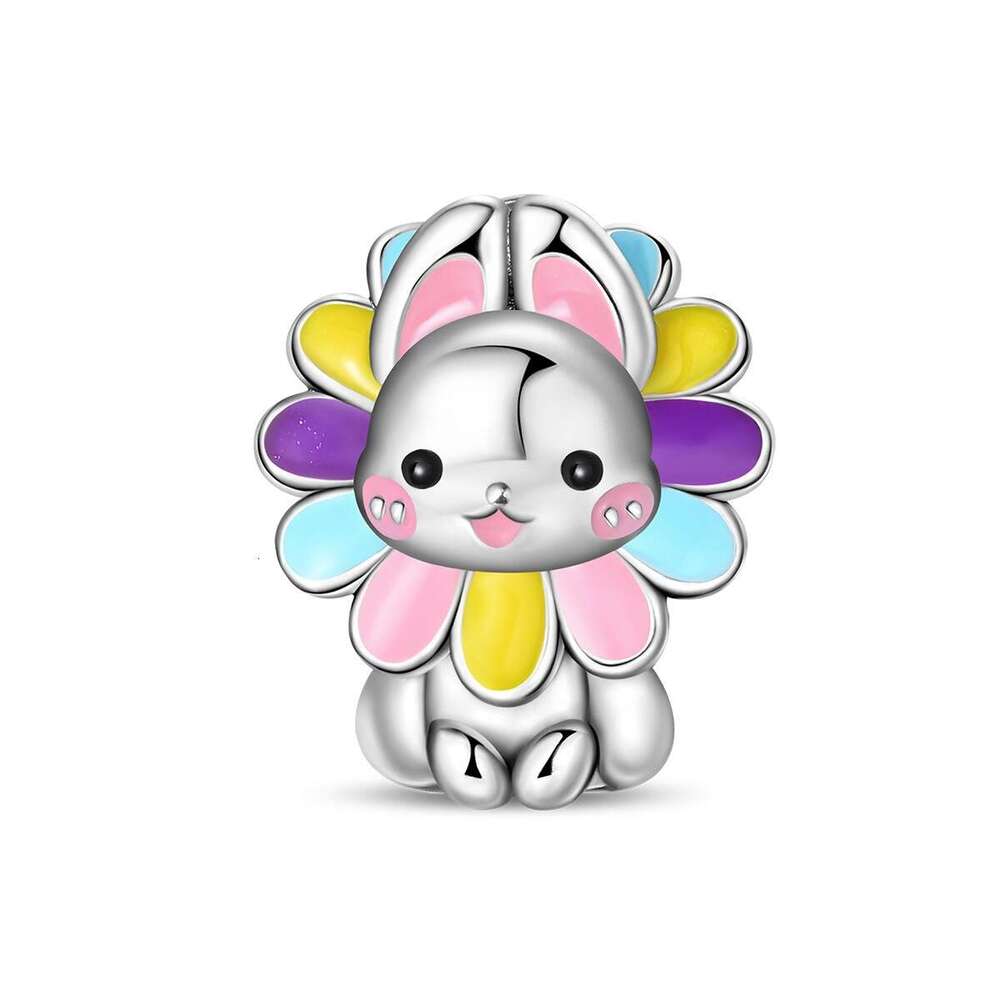925 Sterling Silver cute pet rabbit bear Charms pendant Fit bracelet necklace DIY accessories for jewelry making bracelet special gift for women