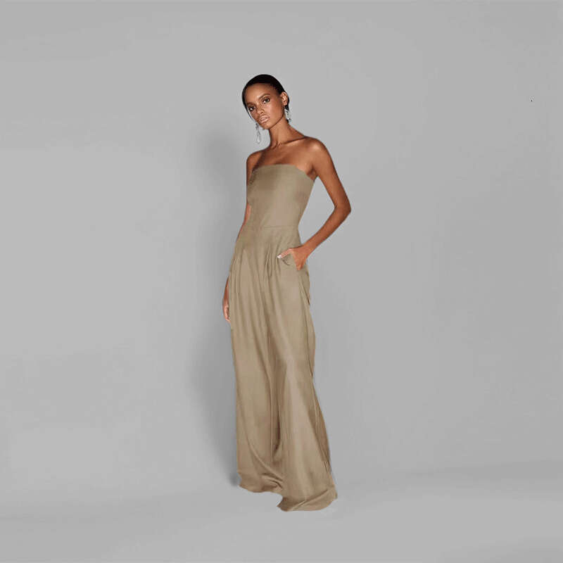 2025 Spring New Women's Clothing Style Fashionable Slimming Skincare Wide Leg Pants Long Jumpsuit For Women KLMY