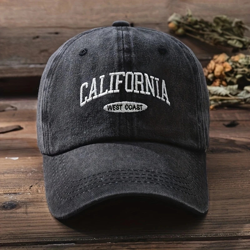 Fashionable Versatile Washed Letters Solid Color Embroidered Baseball Cap For Men Wide Brimmed Casual Sports Women 250311