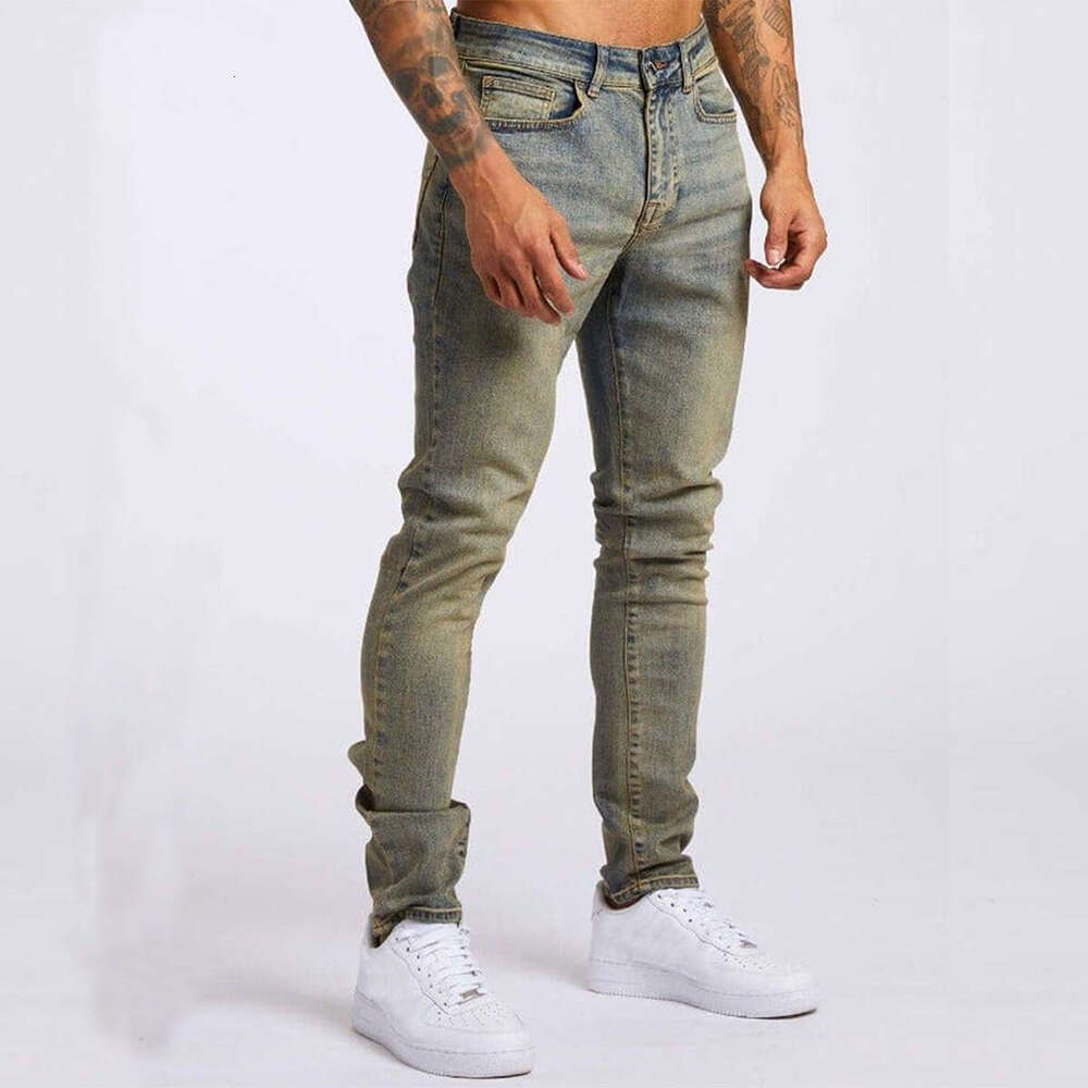 European and American pants ins black slim fit high waisted denim shorts men's 2025 new casual fashion trend clothing