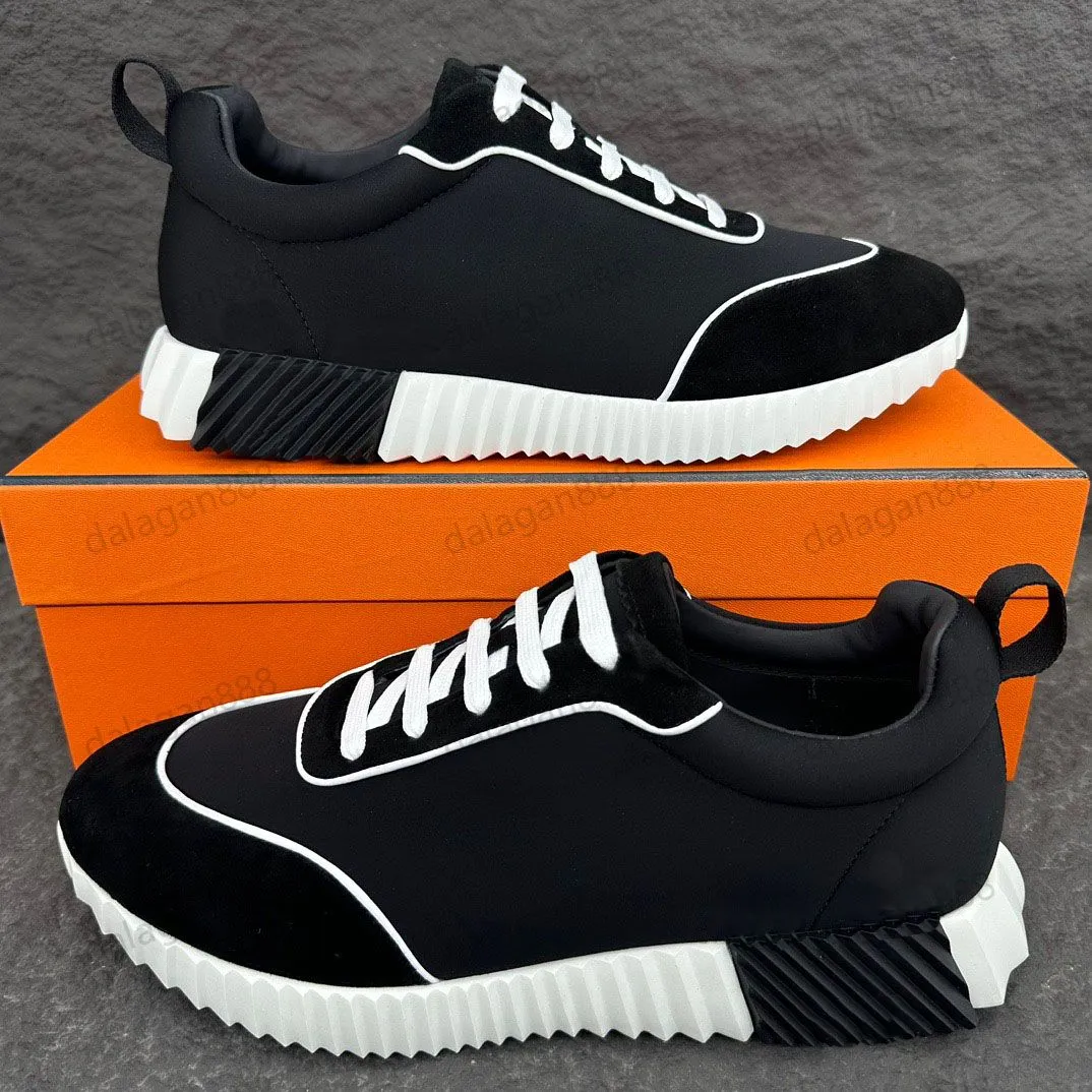 Bouncing Sneakers H Word Designer Suede Casual Shoes Trainers Breathable Mesh Running Shoe Men Bounce Sneaker Women Sneaker Non-Slip Rubber Sole Flat Trainer 041