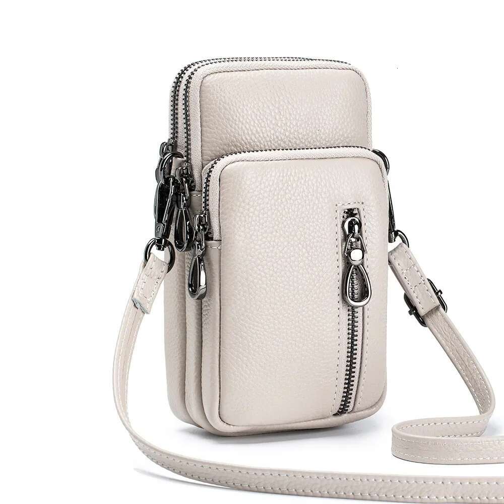 Lightweight Crossbody Messenger Bag, Women's Cow Leather Small Shoulder Purse, Multi Compartment Pocket, Vertical Phone Bag