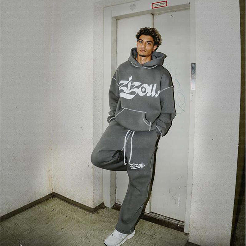 Autumn Fashion Brand Letter Print Reverse Line Sweater Y2K Hip Hop Street Wear Men's and Women's Pullover Top