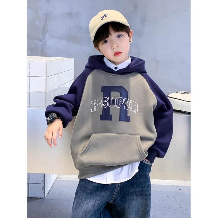 Ddmyshoesvip Boys Hooded Sweatshirt Spring Autumn In New Outerwear And With A Trendy Base For Young Children