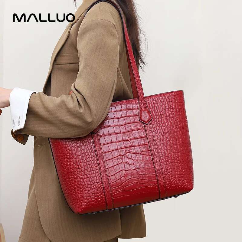 Cowhide Genuine Leather Shoulder Bag For Women Retro Large Capacity Commuting Bags Female Designer Handbag For Ladies New