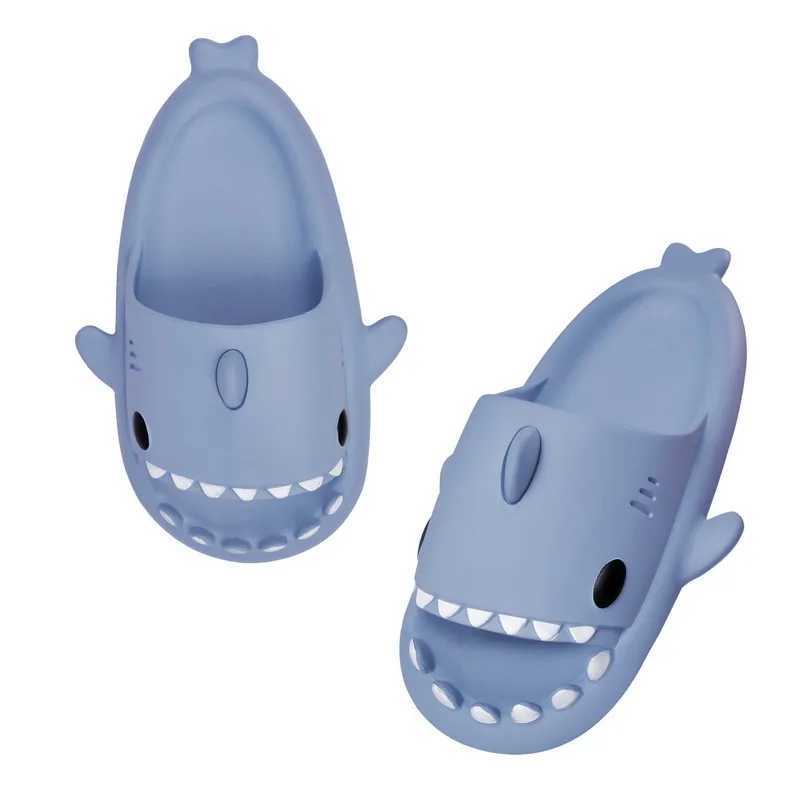 Litfun Cute Shark Slippers For Kids EVA Soft Bottom Beach Shoes Cartoon Bathroom Children Sandals Comfort Non-Slip Home SlippersT250311