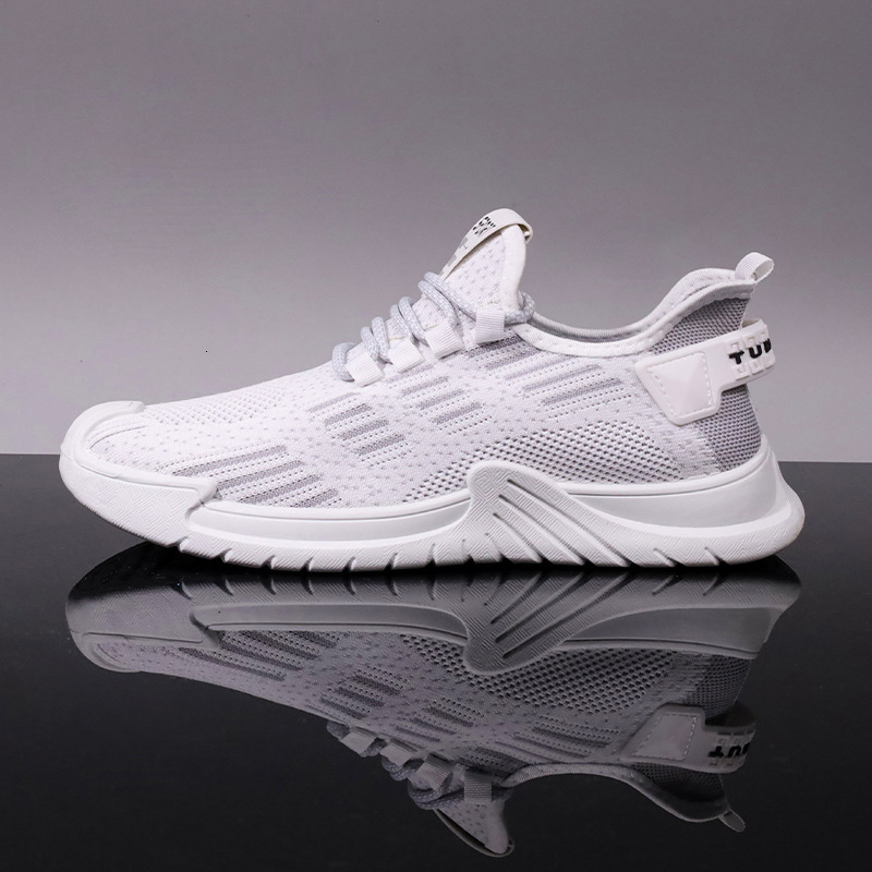 2025 Internet Celebrity Men's Sneakers Real Flying Woven Mesh Casual Shoes Ultra Light Breathable Running Shoes Outdoor Trend Versatile