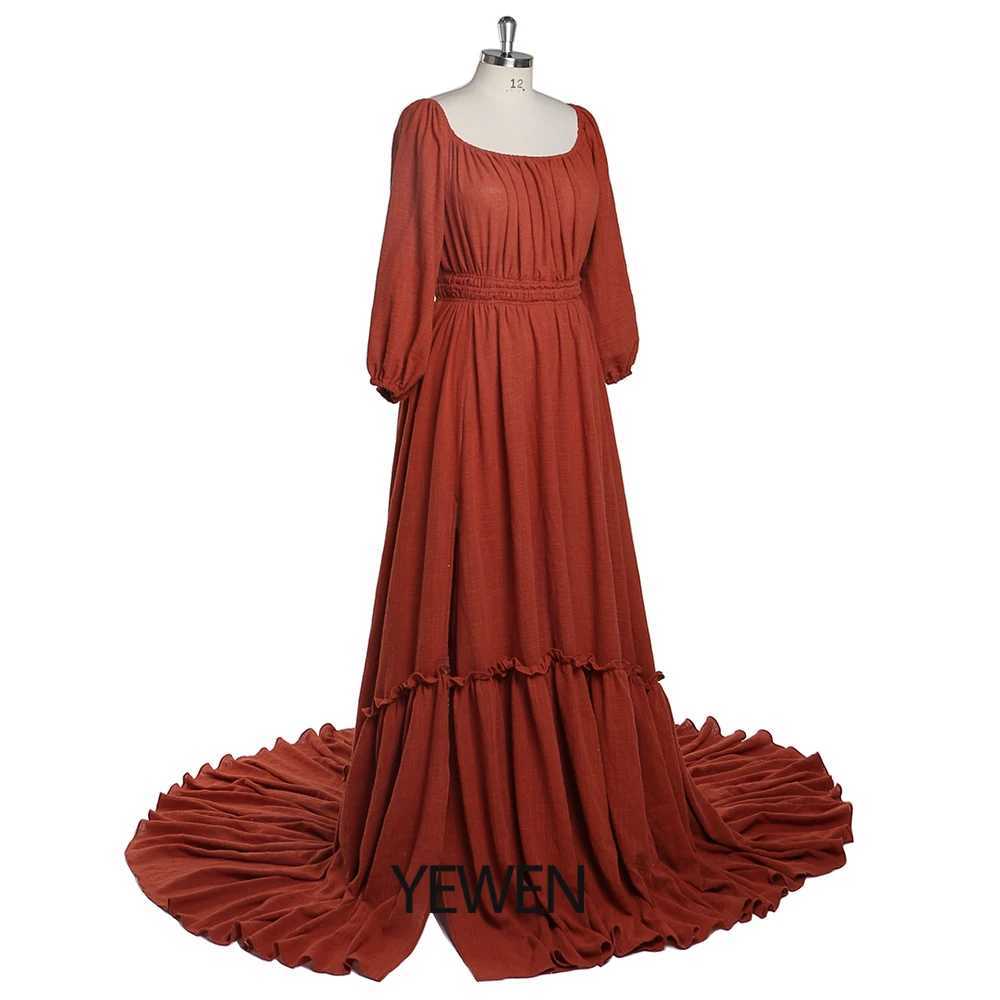Off Shoulder Round Neck Full Sleeves Evening Dresses Photography Dresses for Baby Shower Dress for Pregnant Woman YD21812 X250224