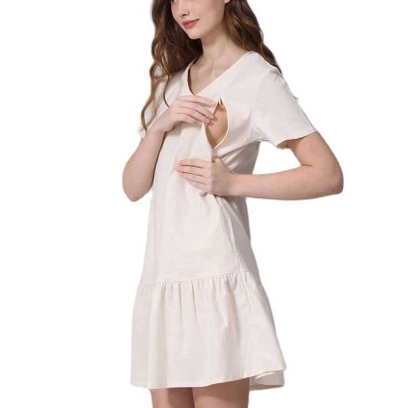 Summer Maternity Nursing Invisible Zipper Nursing Dress Pregnancy Maternity Top Lactation Clothing Breastfeeding For PregnantT250311