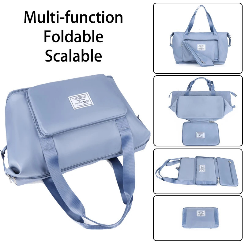 Fashion Casual Unisex Luggage Bag Oxford Solid Color Wearresistant Waterproof Multi Pocket Large Capacity Storage Travel bag 250311