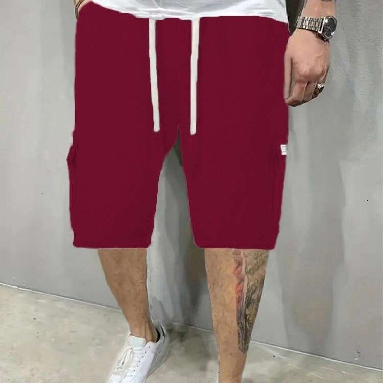 Summer casual multi pocket shorts, solid color five quarter pants, men's 2025 temperament versatile new trend clothing ins