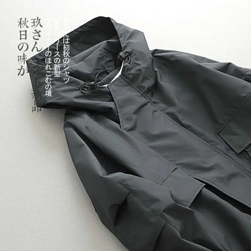 Spring Autumn Windbreak Jackets Men Japanese Vintage Fashion Three-dimensional Hoodie Loose Male Coat Bomber Jacket Men ClothingT250311