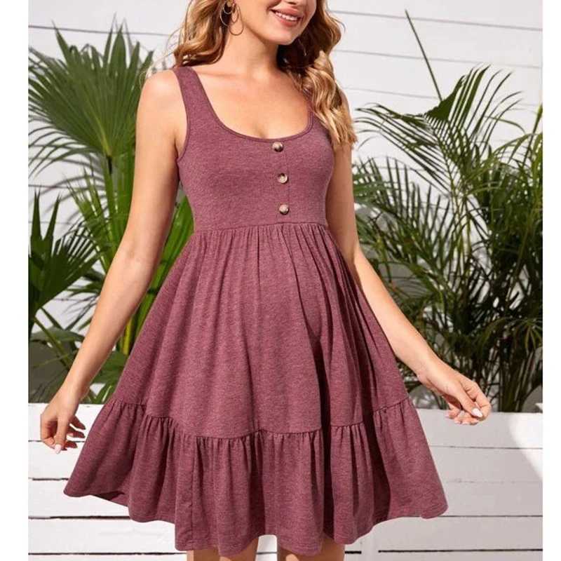 Maternity Button Pocket Dresses Pregnant Women Office Casual Clothes Cotton Summer Female Plus Size Pregnancy Dress GraduationT250311